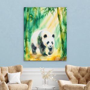 Panda Bamboo Sanctuary — Panda Bamboo Sanctuary Two Chairs Robins Egg Walls 330