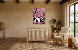 Panda Cherry Bloom โ panda cherry bloom safari boho nursery 1port flush print