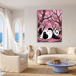 Panda Cherry Bloom โ panda cherry bloom sq coast living room 1port flush print
