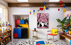Panda Cherry Bloom โ panda cherry bloom colorful kids room 1port flush print