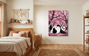 Panda Cherry Bloom โ panda cherry bloom kids adventure room 1port flush print