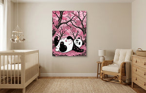 Panda Cherry Bloom โ panda cherry bloom neutral nursery 1port flush print