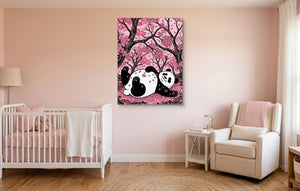 Panda Cherry Bloom โ panda cherry bloom nursery pink girl room 1port flush print