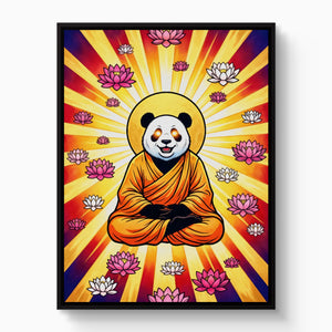 Panda Enlightened Radiance โ panda enlightened radiance white studio framed black