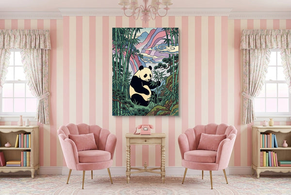 Panda Feast in a room