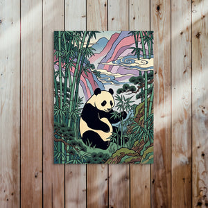 Panda Feast โ panda feast sq bed 2 wood panel 1port flush print