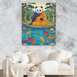 Panda Feeding Koi — Panda Feeding Koi Lux Couch Marble Walls 192