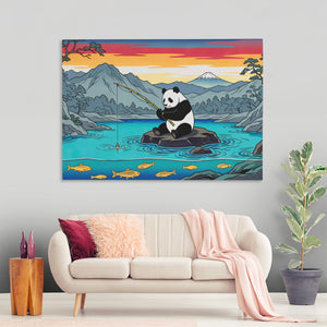 Panda Fishing Sunset — Panda Fishing Sunset New Land Nice Living Room 197