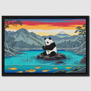 Panda Fishing Sunset — Panda Fishing Sunset Close Up Landscape 85