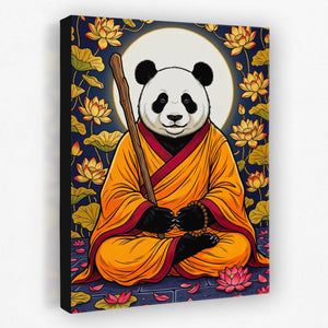 Panda Monk Meditation — Panda Monk Meditation Portrait Side View Black Wrap 151