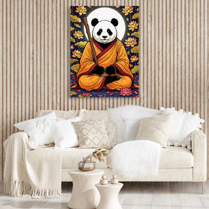 Panda Monk Meditation — panda monk meditation sq boujie couch 1port flush print