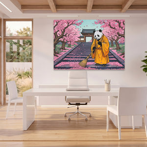 Panda Monk Sweeping — Panda Monk Sweeping Beach House Office Land 22