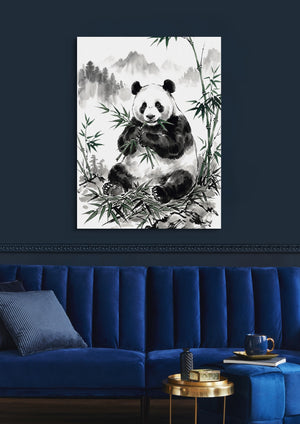 Panda's Feast โ panda's feast sq blue luxury room 1port flush print