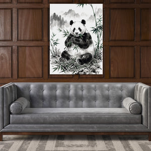 Panda's Feast โ panda's feast sq luxury wood walls 1port flush print