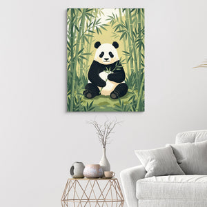Panda's Forest Green Retreat โ panda's forest green retreat sq white walls 1port flush print