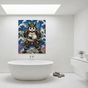 Panda Samurai Nocturne canvas wall art, room view