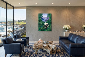 Panda Sanctuary โ panda sanctuary living room with ocean view 1port flush print