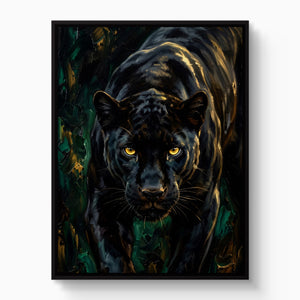 Panther Jungle Prowl โ panther jungle prowl white studio framed black