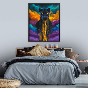 Panther's Golden Flow - Luxury Wall Art