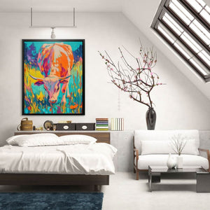 Pastel Fields Cow - Luxury Wall Art