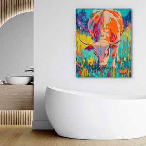 Pastel Fields Cow - Luxury Wall Art