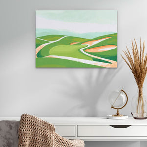 Pastel Golf Course - Green Wall Art