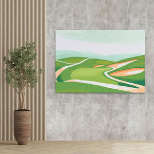 Pastel Golf Course - Large Minimalist Canvas Print