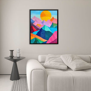 Pastel Peak Paradise - Large Abstract Canvas Print