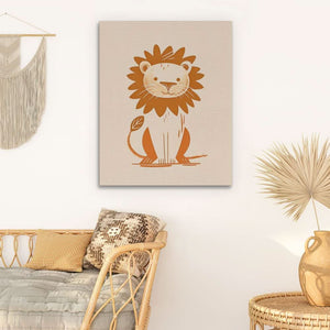 Patient Lion - Cat Wall Art in Black Frame
