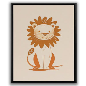 Patient Lion - Beige Cat Canvas Print