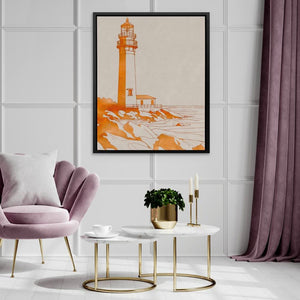 Peaceful Ocean Shore - Beige Canvas Wall Art