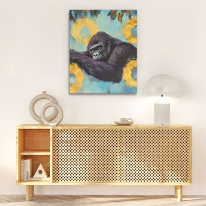 Peaceful Primate Nap - Large Surrealism Canvas Print