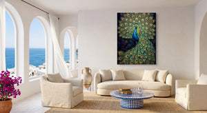 Peacock Display โ peacock display beachside couch livingroom 1port flush print