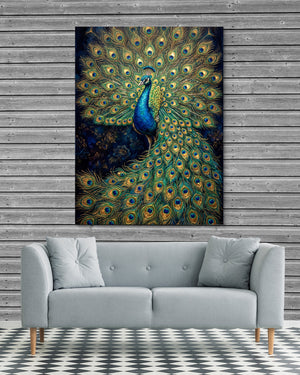 Peacock Display โ peacock display psd grey wood checkers couch 1port flush print
