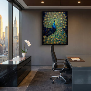 Peacock Display โ peacock display sq office view 1port framed black