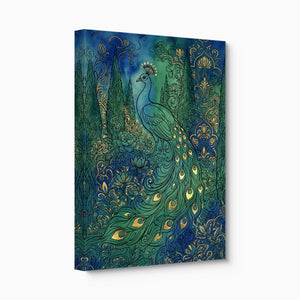 Peacock Emerald Garden โ peacock emerald garden angled flush print