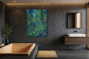 Peacock Emerald Garden โ peacock emerald garden small bathroom interior 1port flush print