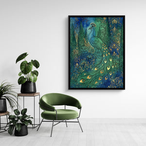 Peacock Emerald Garden โ peacock emerald garden sq green chairs 1port framed black