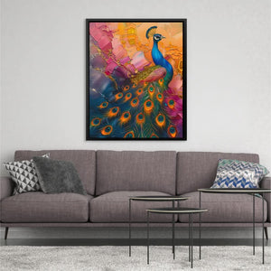 Peacock Enigma - Colorful Wall Art for Dining Room