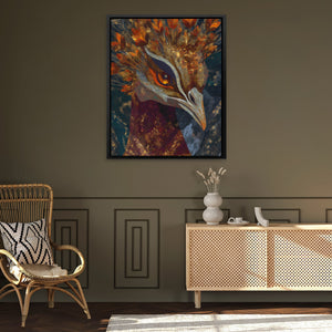Peacock Feathered Crown - Luxury Wall Art