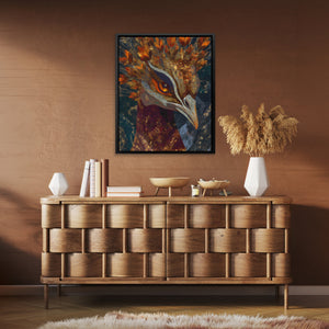 Peacock Feathered Crown - Luxury Wall Art