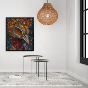 Peacock Feathered Crown - Luxury Wall Art