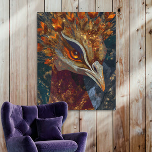 Peacock Feathered Crown - Luxury Wall Art