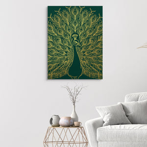 Peacock Golden Emerald โ peacock golden emerald sq white walls 1port flush print
