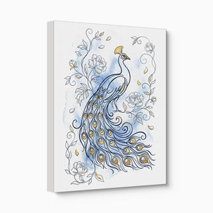 Peacock Golden Feathers โ peacock golden feathers angled flush print