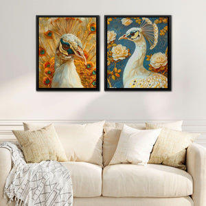 Peacock Grandeur - Large Canvas Print