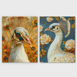 Peacock Grandeur - Bird Canvas Wall Art