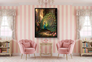Peacock Rose Terrace โ peacock rose terrace pink living room interior 1port framed black