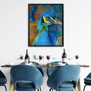 Peacock Sapphire Crown - Luxury Wall Art