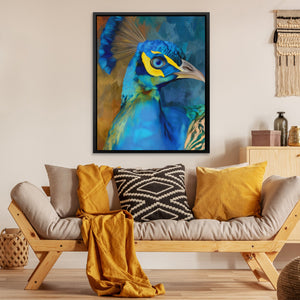 Peacock Sapphire Crown - Luxury Wall Art